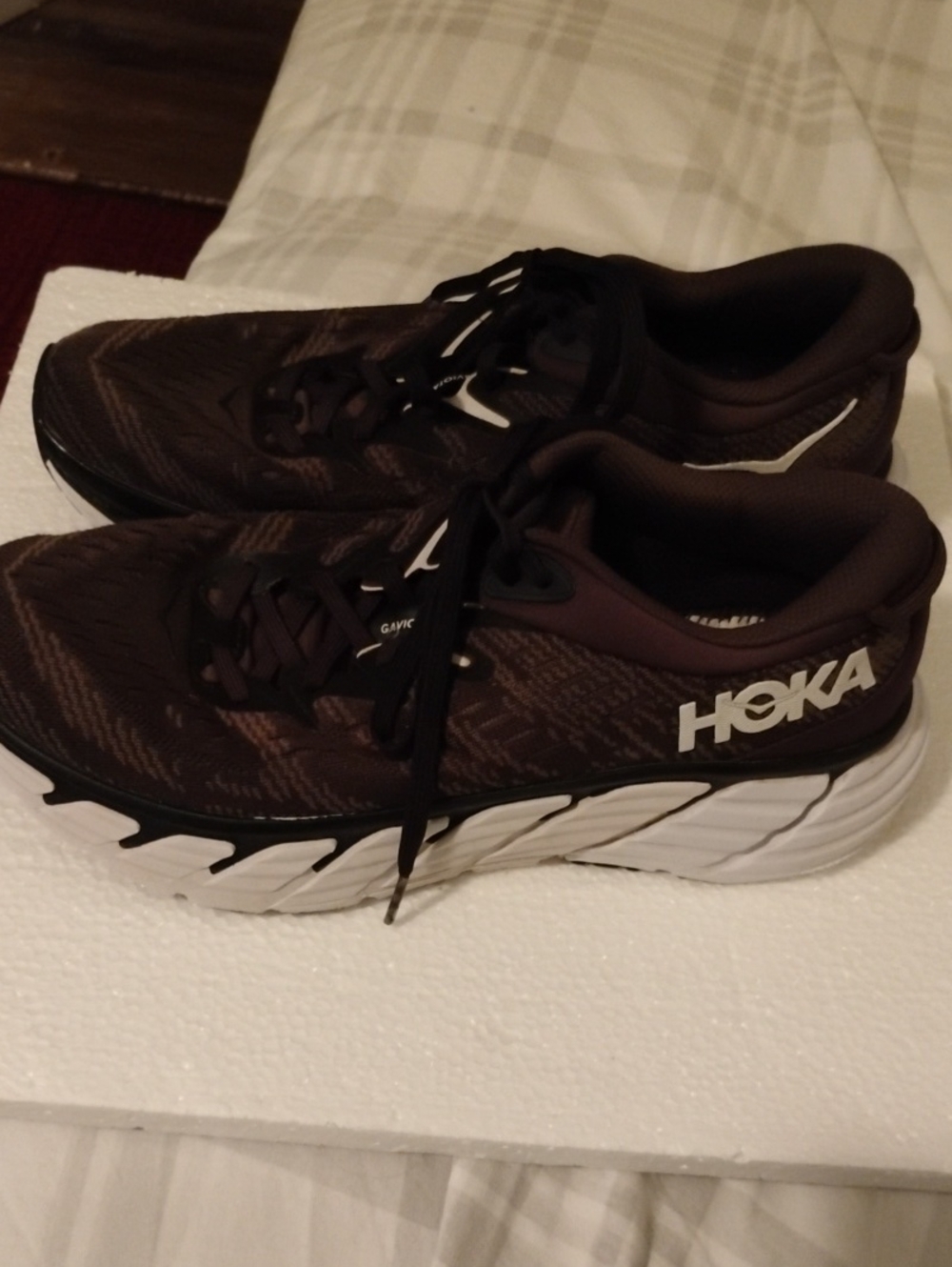 Hoka Black and White Running Sneakers